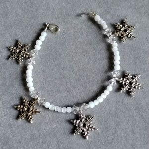 Hand Crafted Snowflake Charm Bracelet